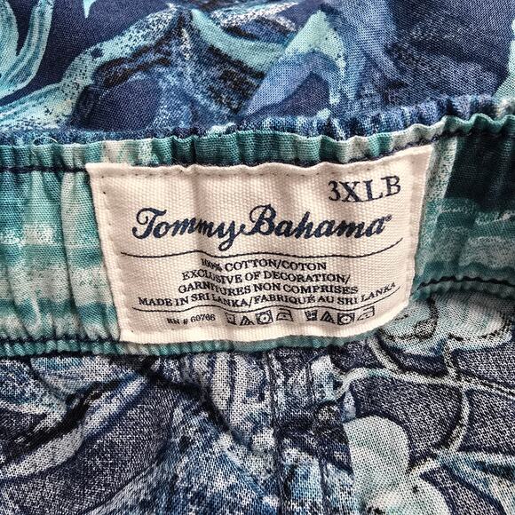 NWT Tommy Bahama 100% Cotton Poplin Blue Monstera Palm Pajama Pants Size 3XLB 3X - Picture 8 of 8